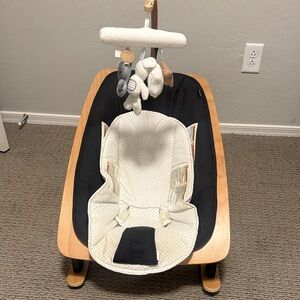 Wooden Baby Bouncer with Toy Bar
